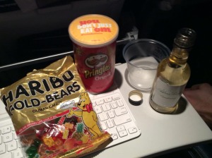 Plane snack courtesy of the beneficiaries of my seat...