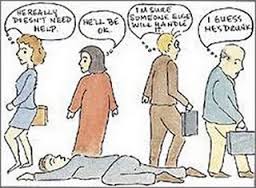 Bystander Effect -- everyone thinks someone else will step forward (image courtesy University of British Columbia)