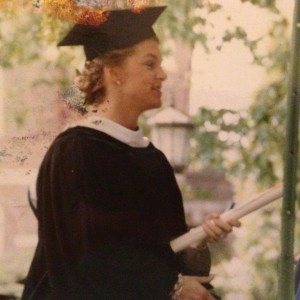 Stacey Sickels Locke receiving her diploma.  May, 1988