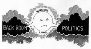 Sunshine Laws call for openness.  Whether mandated by law or best practice, these practices make for good decision making and leadership.