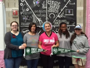 Sweet Briar College students arrive at their first Major League hackathon.